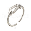 Brass Micro Pave Clear Cubic Zirconia Open Cuff Rings for Women RJEW-R005-06P-5