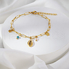 Simple Star & Shell Shape Stainless Steel Charm Bracelets NX6412-2-1
