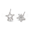 Brass Clear Cubic Zirconia Stud Earrings EJEW-Q014-13P-2