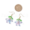 304 Stainless Steel Glass Dangle Earrings EJEW-MZ00433-04-3