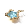 Brass Micro Pave Cubic Zirconia Charms KK-Q043-04G-02-3