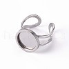 201 Stainless Steel Cuff Pad Ring Settings STAS-S080-040B-P-4