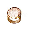 Three Flat Round Zinc Alloy Enamel Stretch Finger Rings WGEE978-07-4