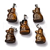 Natural Tiger Eye Pendants G-B127-07P-03-2