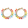 Bohemian Handmade Glass Seed Beads Oval Hoop Earrings JX6954-1-5