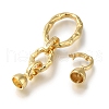 Brass Micro Pave Clear Cubic Zirconia Fold Over Clasps KK-H480-26G-2