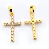 Brass Micro Pave Cubic Zirconia Pendants ZIRC-N009-10G-1