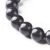 Natural Obsidian Round Beads Stretch Bracelets Set BJEW-JB06980-04-11