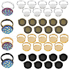 SUNNYCLUE 40Pcs 4 Colors Adjustable Brass Ring Components MAK-SC0001-06B-1