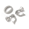 Brass Micro Pave Clear Cubic Zirconia Fold Over Clasps KK-M320-11P-2