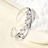Star 925 Sterling Silver Cubic Zirconia Rings for Women RJEW-S631-01P-3