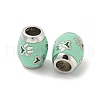 Platinum Tone Alloy Enamel European Beads FIND-E044-02P-01-2