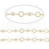 Rack Plating Brass Ring & Flat Round Link Chain CHC-H105-10G-2