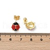 Brass Enamel Stud Earrings for Women EJEW-A126-04G-3