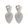 Teardrop Brass Pave Cubic Zirconia Dangle Stud Earrings for Women EJEW-N054-43P-1