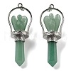 Natural Green Aventurine Pointed Big Pendants KK-H491-01P-07-1