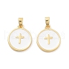 Rack Plating Brass Enamel Pendants KK-C063-14G-1