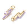 Brass Micro Pave Clear Cubic Zirconia Pendants ZIRC-A019-12G-C-2