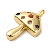 Brass Micro Pave Cubic Zirconia Pendants KK-U076-10G-A-2