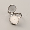 304 Stainless Steel Cuff Ring Findings FIND-WH0120-65P-1