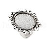 Vintage Adjustable Iron Finger Ring Components Alloy Cabochon Bezel Settings X-PALLOY-Q300-10AS-NR-4