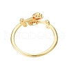 Clear Cubic Zirconia Tulip Flower Open Cuff Ring RJEW-N030-18-2