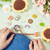  DIY Donut & Fox & Leaf & Rainbow Silicone Beads Knitting Needle Protectors/Knitting Needle Stoppers with Stitch Markerss IFIN-NB0001-54-3