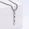 3Pcs Stainless Steel Textured Letter Pendants LW4134-9-1