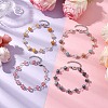 Faceted Rondelle Gemstone Link Chain Bracelets BJEW-JB10831-2
