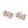 Light Gold Plated Alloy Pendants X-ENAM-T009-69A-RS-3