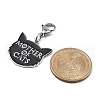 2Pcs Cat Alloy Enamel Pendant Decoration HJEW-JM02496-3