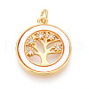 Brass Micro Pave Clear Cubic Zirconia Pendants KK-N268-76G-1