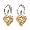 Brass Micro Pave Clear Cubic Zirconia Hoop Earrings EJEW-D322-08PG-01-4