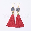 Ice Silk Thread Tassel Dangle Earrings EJEW-P142-B06-1