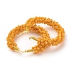 Glass Seed Beaded Hoop Earrings for Women EJEW-C003-02G-RS-2