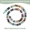 Olycraft 1 Strand Natural Colorful Fluorite Beads Strands G-OC0004-75-4