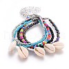 Glass Seed Beads Charm Bracelets BJEW-JB04148-1