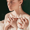 HOBBIESAY 4Pcs 4 Style Adjustable Brass Micro Pave Clear Cubic Zirconia Finger Ring Components KK-HY0001-85-6