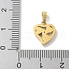 Ion Plating(IP) 304 Stainless Steel Micro Pave Cubic Zirconia Pendants STAS-Z107-04G-06-3
