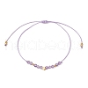 Natural Round Amethyst Beads Braided Bead Bracelets for Women BJEW-JB11655-04-2