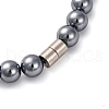 8mm Round Terahertz Stone Beaded Necklaces NJEW-H045-02-3