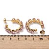 C-Shaped 304 Stainless Steel Rhinestone Stud Earrings EJEW-M105-07G-02-5