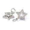 Brass Cubic Zirconia Charms ZIRC-C022-07P-2