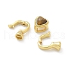 Brass Heart Fold Over Clasps KK-Z083-05G-01-2
