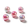 UV Plating Opaque Rainbow Iridescent Acrylic Beads MACR-D063-01B-07-1