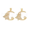 Brass Micro Pave Cubic Zirconia Pendants ZIRC-P106-40G-2
