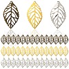 75Pcs 3 Colors Leaf Iron Pendants IFIN-YW0003-67-1
