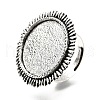 Vintage Adjustable Iron Finger Ring Components Alloy Cabochon Bezel Settings X-PALLOY-Q300-14AS-NR-1