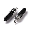Natural Obsidian Big Pointed Pendants G-E059-03AS-06-3