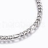 304 Stainless Steel Figaro Chain Bracelets BJEW-L634-04A-P-2